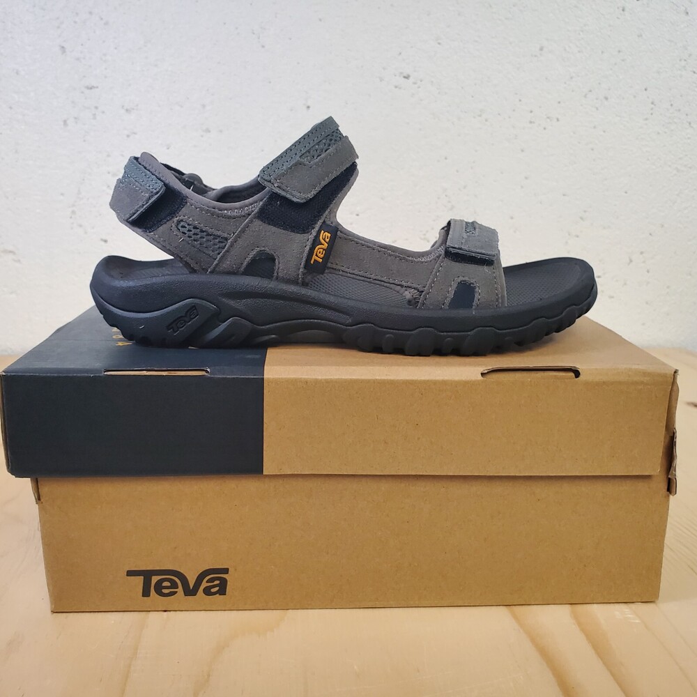Teva Hudson Sandals Mens Dark Gull Grey Suede Adjustable Hiking Outdoors 1002433
